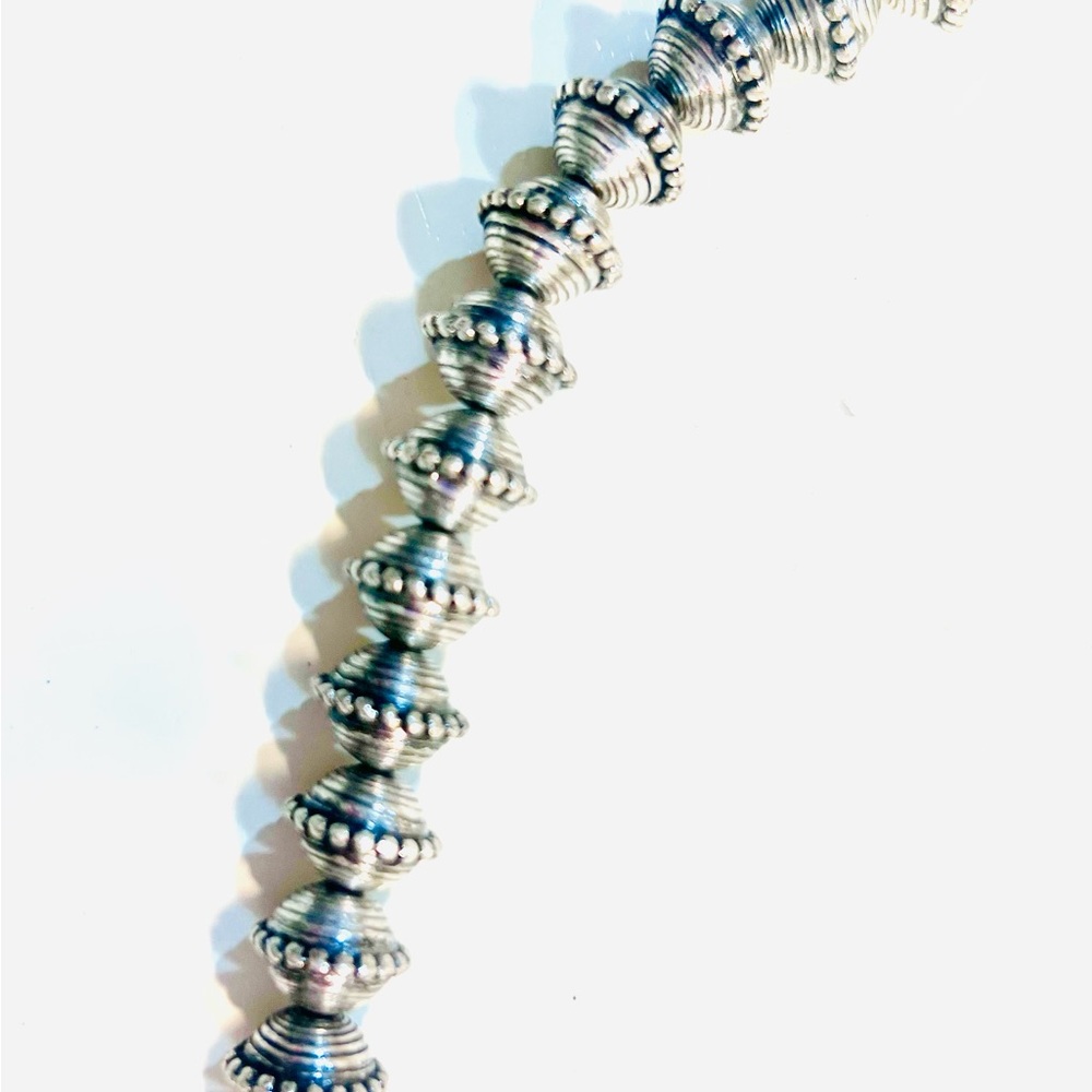 FINAL price! Silver & Turquoise colored Squash Blossom Necklace - Picture 3 of 5